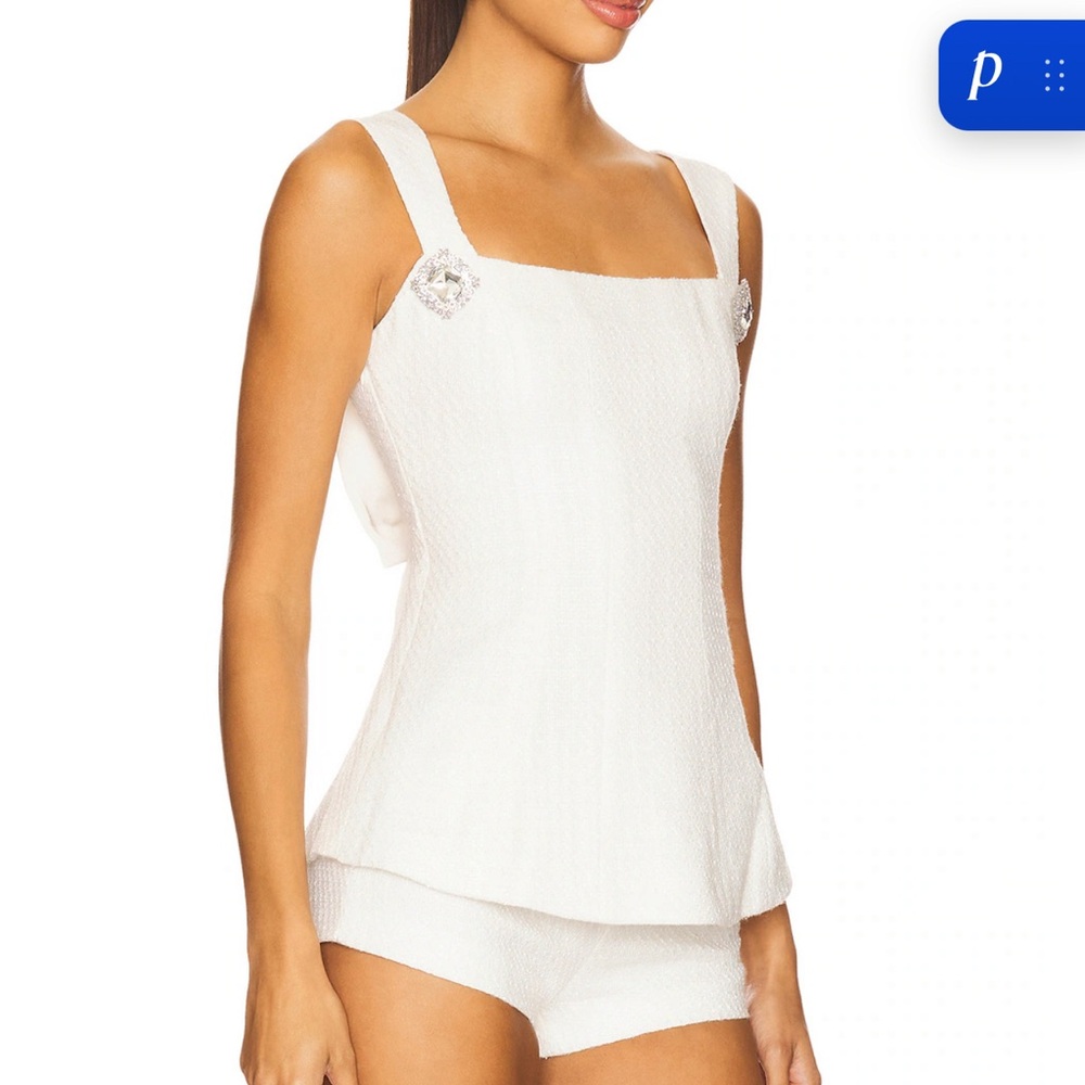 Anabella Bow Top and Anabella Shorts in White